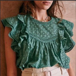 Sézane Womens Tops | Clarence Blouse Sage